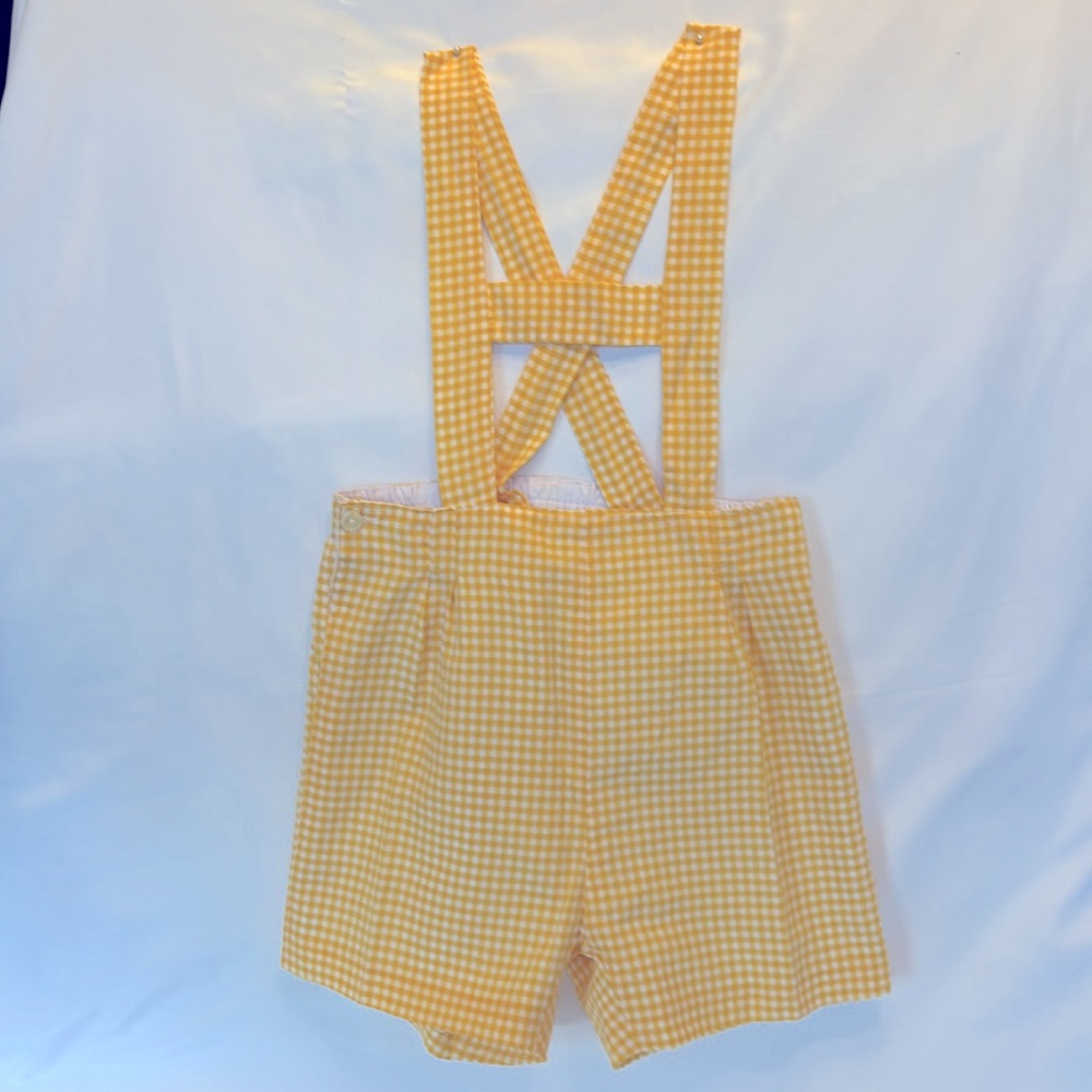 NWOT VINTAGE EUROPEAN MERCEDES CORTINA OVERALLS/ SHIRT SET YELLOW & WHITE 2T - Picture 6 of 9